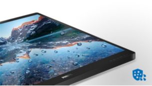 La superficie anteriore del monitor è conforme allo standard IP65 per la resistenza all'acqua e alla polvere