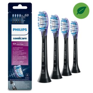 Sonicare G3 Premium Gum Care 4x Sonic hammasharjan päät - Musta