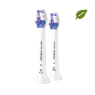Philips Sonicare S2 Sensitive رأسا فرشاة أسنان قياسيان مع تقنية الاهتزازات الصوتية