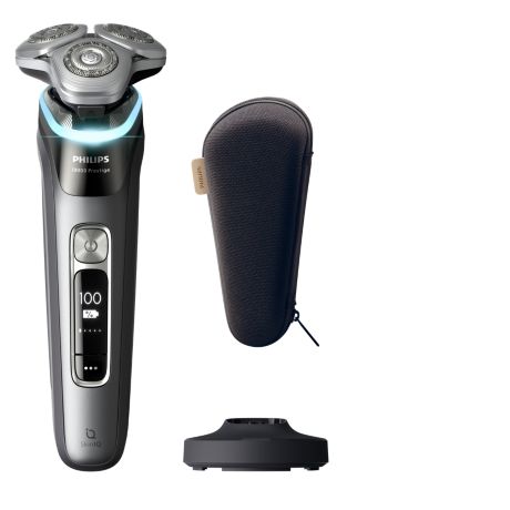 XP9202/10 i9000 Prestige Wet & Dry -sähköparranajokone, jossa SkinIQ