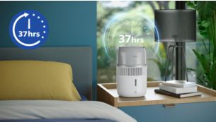 Continuous humidification for up to 37 hours