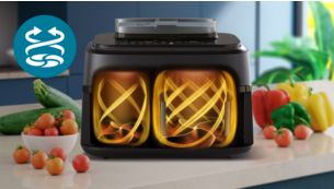 Crispy and evenly cooked to perfection, with up to 90% less fat¹