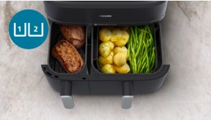 2 baskets and 2 sizes to suit any meal