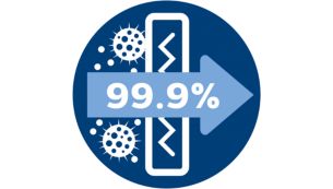 Az allergénszűrő a finom por több mint 99,90%-át felfogja